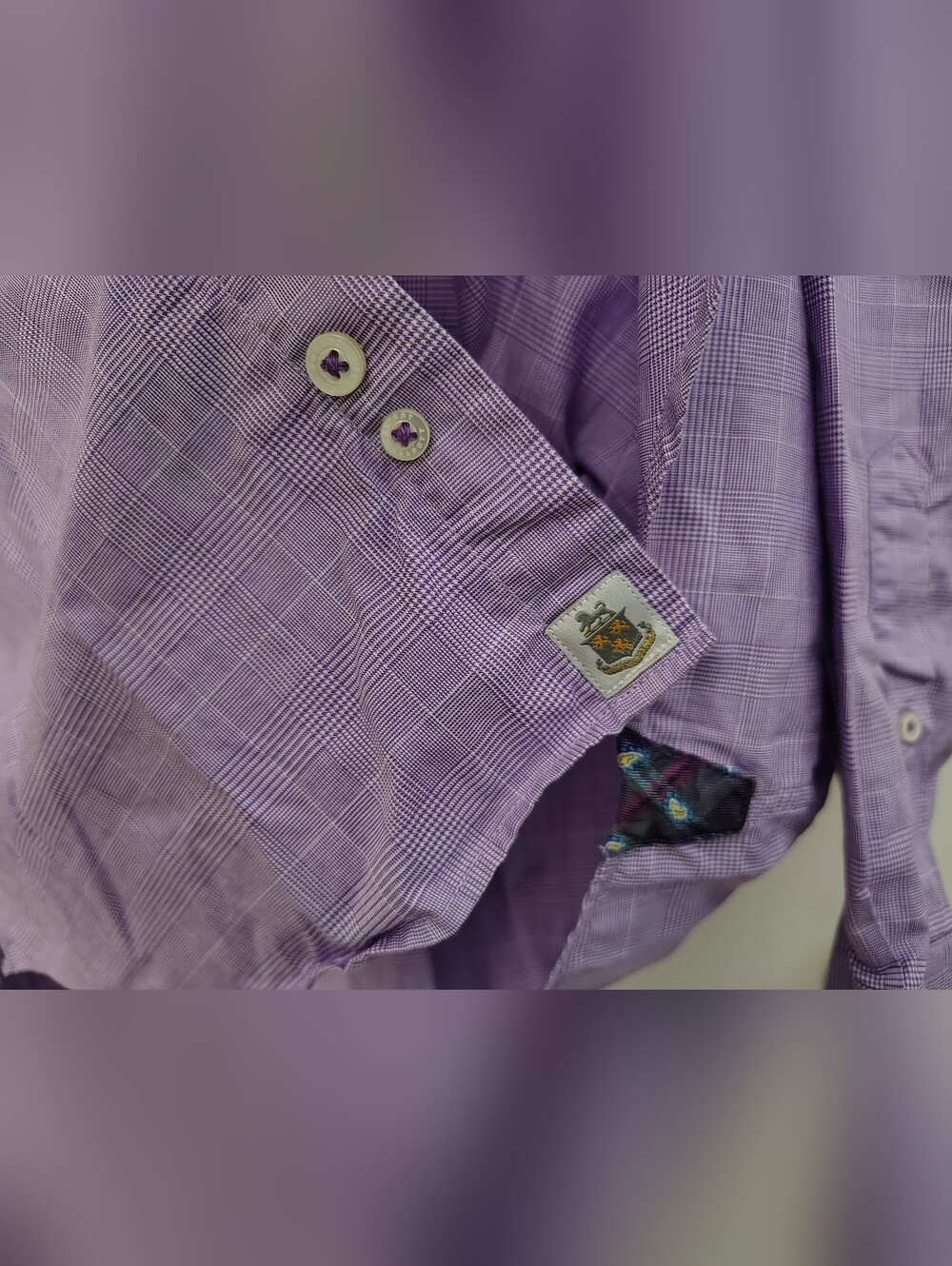 Men's Robert Talbott Lavender Dress Shirt - Picture 9 of 16